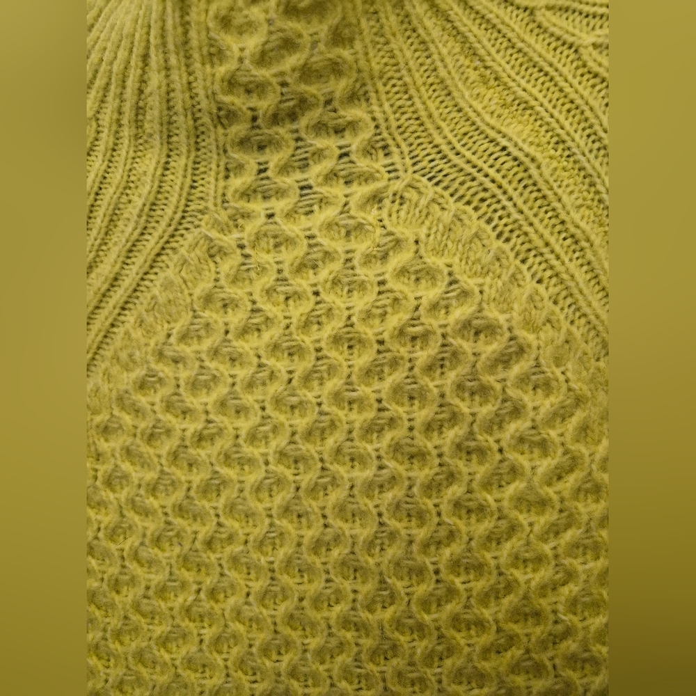 Anthropologie Bia Alpaca Mock Neck Oversized Sweater - Yellow Xs - Picture 6 of 8